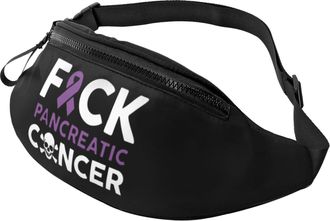 Generic Fuck Pancreatic Cancer Waist Bag Bum Bag Unisex Fanny Pack For Jogging Outdoors Travel 14X35Cm