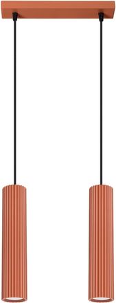 Sollux Lighting Design Pendellampe Karbon 2-Flammig (linear), Ockerrot