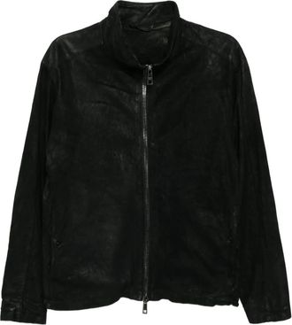 Giorgio Brato Leren bikerjack - Zwart