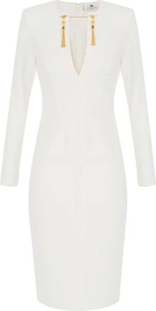 Elisabetta Franchi Dames, Jurken, Beige, Maat: S Satijn