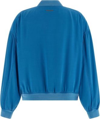 Versace Womens Blue Silk Bomber Clothing
