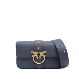 Pinko Shoulder Bags, female, Blue, ONE SIZE, Love Birds Shoulder Bag