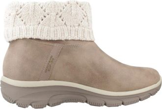 Skechers Gezellige Enkellaarzen - Dames - Winterlaarzen - Beige - 38 EU - Schoenen