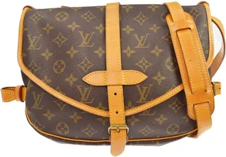 Louis Vuitton Saumur Handbag Monogram Canvas Brown Canvas Handbag (Pre-Owned)