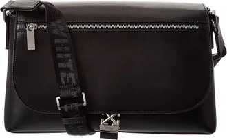 Off-white Leather Crossbody Messenger Bag