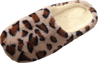 Generic Women Winter Slippers Ladies Leopard Slippers Fluffy Fuzzy Warm House Shoes for Indoor Winter Women Velvet Leopard Print Slipper for Cozy Indoor Footw