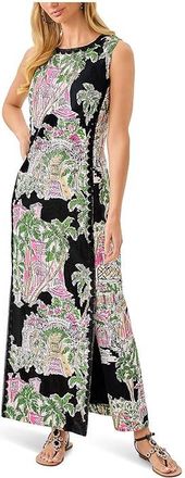 Lilly Pulitzer Darlene Stretch Maxi Shift Womens Dress Onyx Oversized Pb Anniversary Toile : 14, Cotton/Spandex