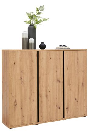 Xora Schuhschrank, Eichefarben, Holzwerkstoff, 18 Fächer, 145x120x34 cm, Typenauswahl, Garderobe, Schuhaufbewahrung, Schuhschränke