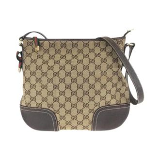 Gucci Pre-owned Cross Body Bags, female, Brown, Size: ONE SIZE Pre-owned Princy GG Canvas Leather Shoulder Bag