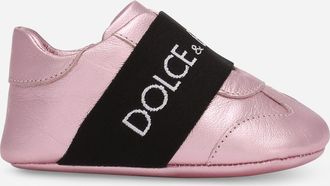 Dolce & Gabbana Newborn Slip-on Sneakers In Laminated Nappa Leather - Woman Pink 16