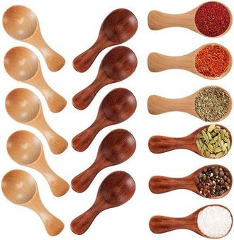 OEM Paquete De 10 Mini Cucharas De Madera, Cucharas De Cocina, Cucharas Peque&ntilde;as Para Especias