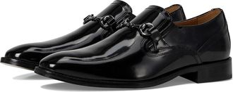 Johnston & Murphy Richland Plain Toe Bit Loafers Mens Shoes Black Brush-Off Leather : 11.5 M (D)