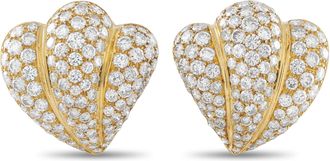Luxury Bazaar 18K Yellow Gold 8.45 ct Diamond Shell Earrings MF18-012726