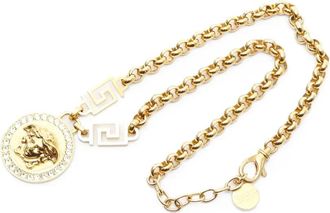 Versace 2010s Medusa Greca halsketting met stras - Goud
