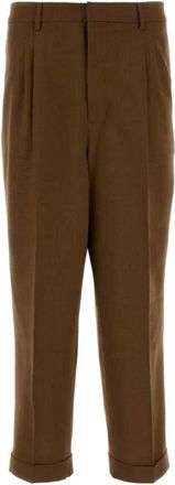 Ami Pleated Wool Broeken - Heren - Straight fit broeken - Bruin - L - Broeken