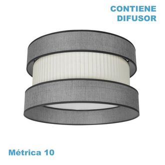 Fabrilamp Pantalla Colgante Home M10 Gris-beis 50dx50dx25h Difusor Incluido