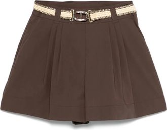 Twin-Set Shorts in popeline - Marrone