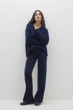 Naked Cashmere Campbell Ribbed Crewneck Cashmere Sweater in Oxford Navy at Nordstrom, Size X-Small