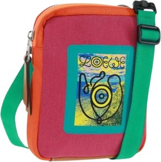 Loewe Pre-owned Cross Body Bags, female, Multicolor, Size: ONE SIZE Pre-owned Canvas Shoulder Bag