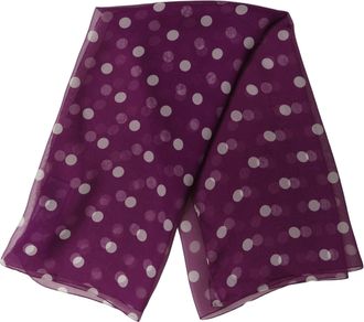Dolce & Gabbana Purple White Polka Dot Square Foulard Womens Scarf