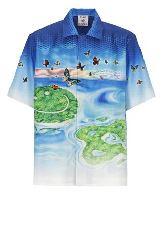 Casablanca Blue Beyond Destiny Silk Shirt