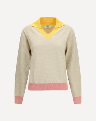 Fendi Cotton and silk Sweater with FF logo Female 38