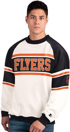 Starter Mens Starter White Philadelphia Flyers Defense Fleece Crewneck Sweatshirt at Nordstrom, Size Xx-Large