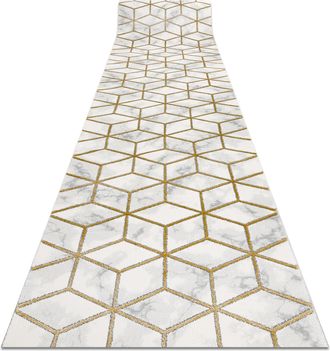 RugsX Rugsx - Alfombra De Pasillo Emerald Exclusivo 1014 Glamour, Elegante Cubo Crema / Oro 100 Cm Yellow 100x1200 Cm