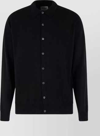 John Smedley merino wool long-sleeve polo cardigan