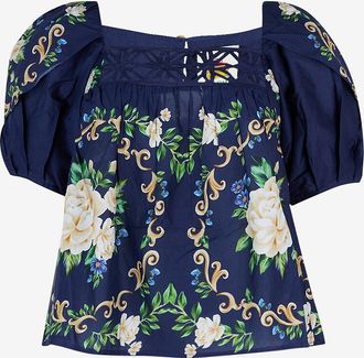 Farm Rio Baumwollvoile-Bluse Floral Tapestry