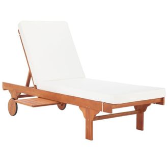 Safavieh Silla lounge exterior madera natural con mesa auxiliar
