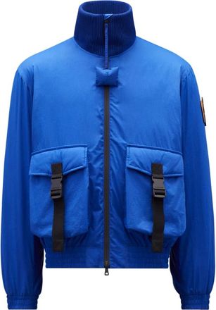 Moncler Skiddaw Short Down Jacket - Heren - Gewatteerde jassen - Blauw - L - Katoen - Jassen