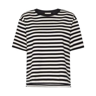 Max Mara Camiseta de Algod&oacute;n a Rayas - Tops - Mujer - Negro - M