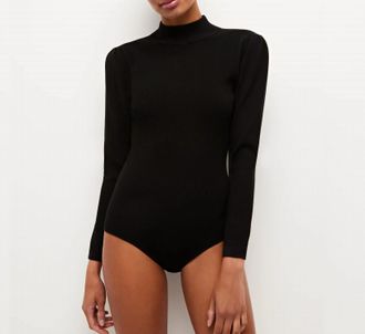 Marie Oliver Barrett Mock Neck Bodysuit In Black
