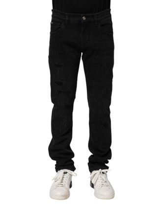 Dolce & Gabbana Black Cotton Skinny Men Denim Jeans Elastane Clothing