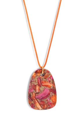 Nest Spiny Oyster Cord Pendant Necklace in Pink at Nordstrom