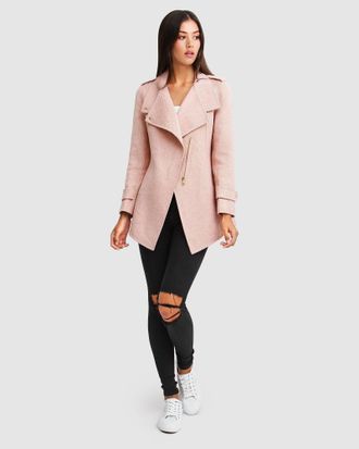 Belle & Bloom Bad Girl Wool Blend Moto Coat