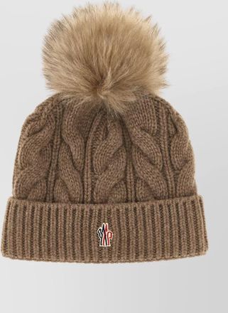 Moncler cashmere wool cable-knit pom-pom beanie