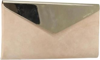 Jimmy Choo London Pre-owned Clutches, female, Pink, Size: ONE SIZE Pre-owned Suede Clutch