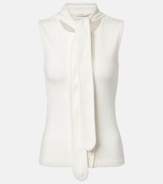 Christophe Lemaire Scarf-detail cotton and linen jersey top