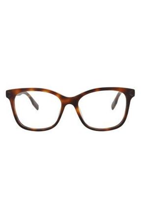 Alexander McQueen 49mm Square Optical Glasses in Havana Havana Transparent at Nordstrom Rack