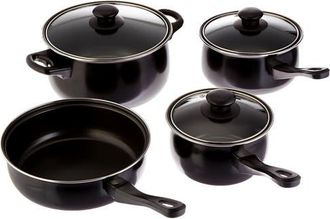 Gibson Home Chef Du Jour 7 Piece Carbon Steel Nonstick Cookware Set in Black at Nordstrom