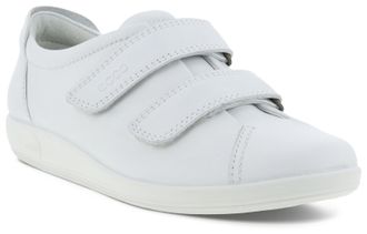 Ecco Klettschuh ECCO SOFT 2.0, Damen, Gr. 37, weiss (wei&szlig;), Leder, unifarben, Schuhe Klettschuh, Halbschuh, Freizeitschuh mit Klettverschl&uuml;ssen