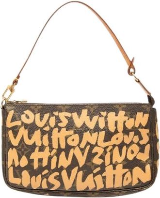 Louis Vuitton Pre-owned Pochette Accessoires - Dames - Vintage Schoudertas - Bruin - ONE Size - Leer - Vintage