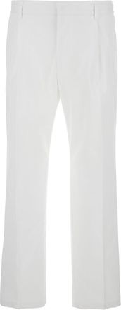 Dolce & Gabbana Five Pocket Pants With Logo Plaque On The Back In Cotton