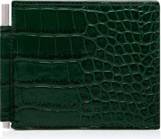 Tom Ford SHINY CROC EXOTIC CLIP WALLET Size: OS, colour: GREEN