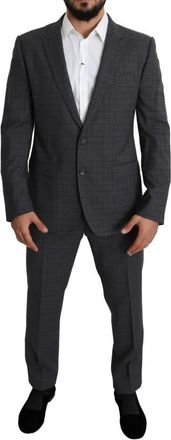 Dolce & Gabbana Gray Wool Men Formal 2 Piece MARTINI Mens Suit