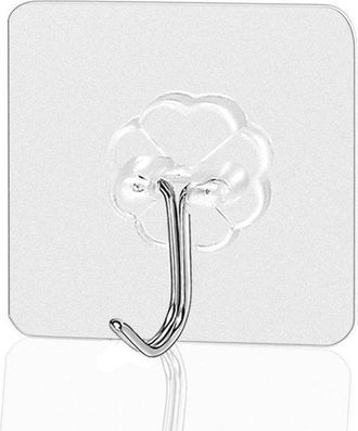 No Brand Juego De 4 Ganchos De Pared Autoadhesivos Transparentes, Carga M&aacute;xima 10 Kg, Sin Necesidad De Taladrar, Para Toallas De Cocina Y Ba&ntilde;o