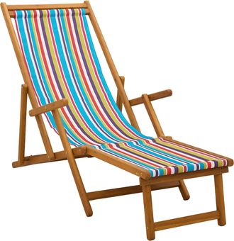 vidaXL Tumbona Plegable 3 Posici&oacute;n Madera De Eucalipto Maciza Vidaxl
