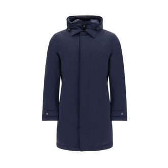 Woolrich Parkas, male, Blue, Size: XL Quilted Carcoat Down Jacket